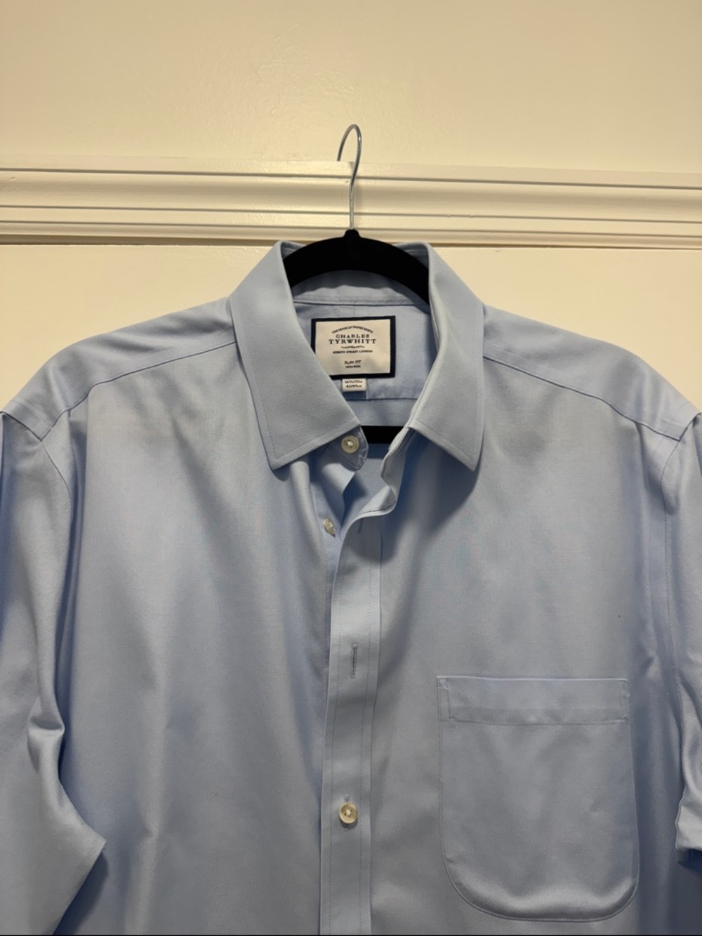 Charles Tyrwhitt Light Blue Dress Shirt with Chest Pocket